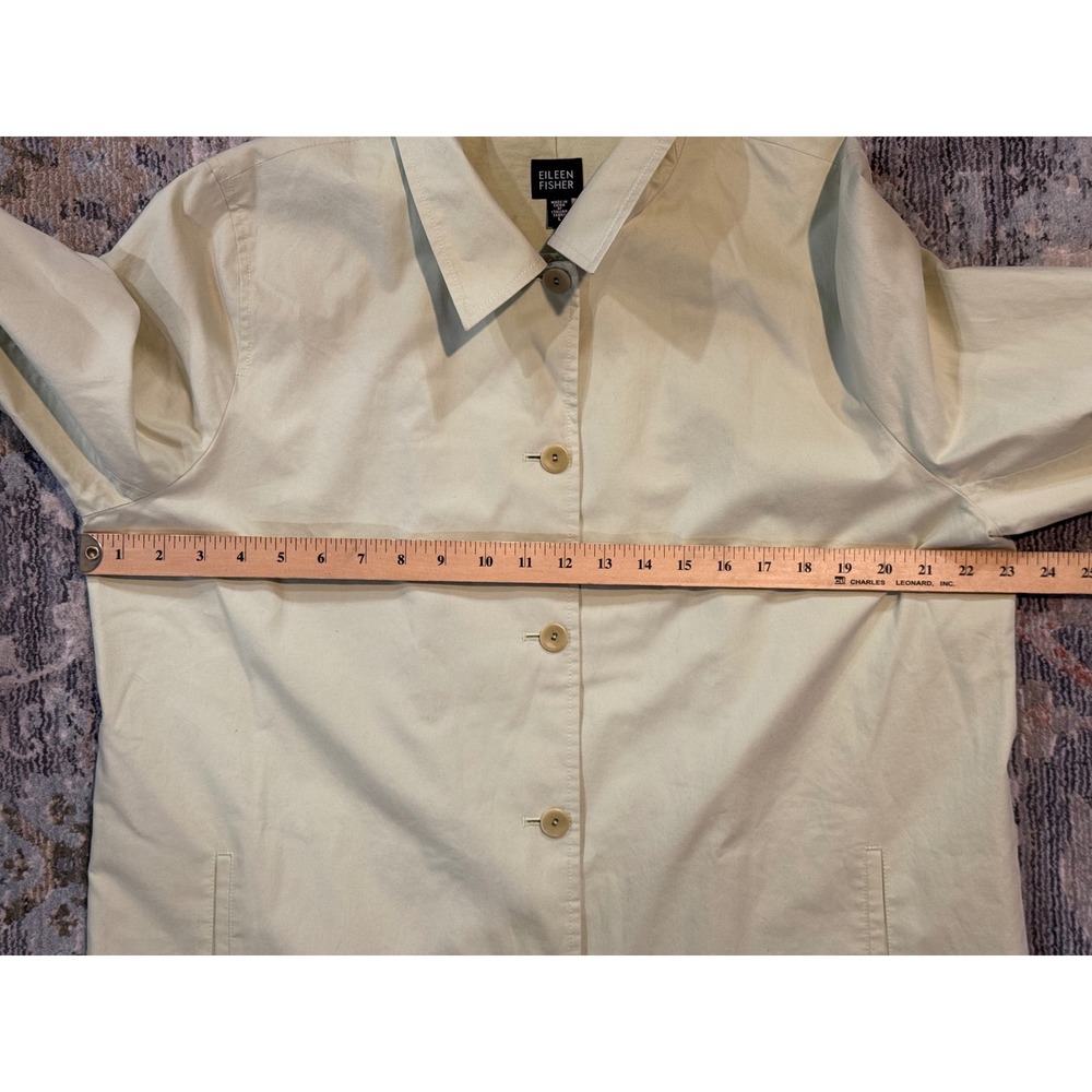 Eileen Fisher Cream Button-Front Trench Coat - Picture 6 of 8
